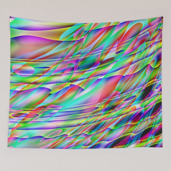 Item preview, Bright Multicolor Abstract Wavy Curves Digital Art designed and sold by AraljanFusion.