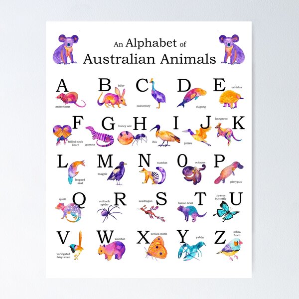 Alphabet of Australian Animals Poster