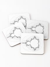 Black - Linear Mandelbrot Coasters