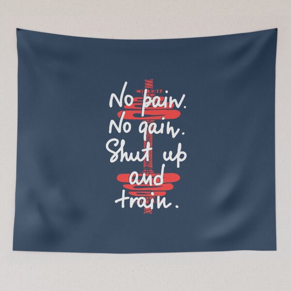 Item preview, No pain no gain shut up and train motivational quote designed and sold by pocketgraphic.