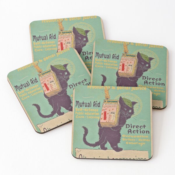 Item preview, Burn with love for revolution – Art Nouveau cat designed and sold by Loki Propagandart.