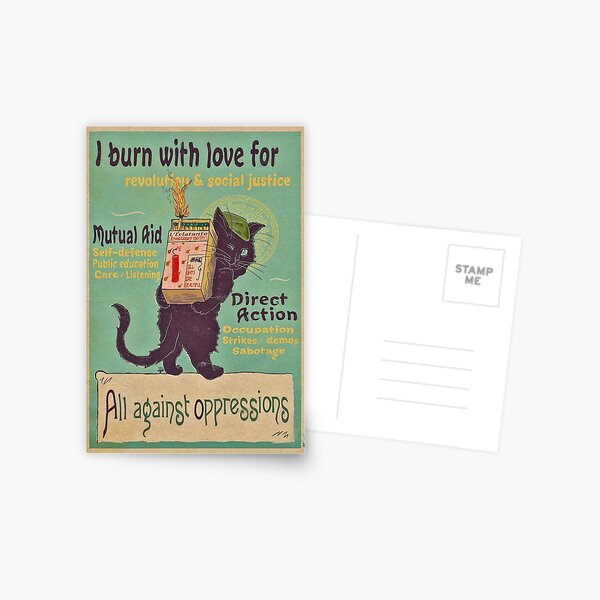 Artikel-Vorschau von Ich brenne vor Liebe für die Revolution – Art Nouveau Cat, designt und verkauft von Loki Propagandart.