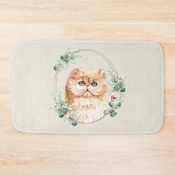 Item preview, Persian Cat in a Floral Gold Wreath Frame designed and sold by Alicia Chee.