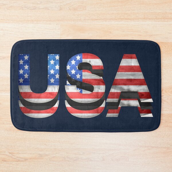Item preview, USA american flag red white blue and black typography designed and sold by Fashionmonger.