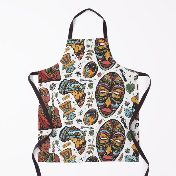 Artikelvorschau, Afrikanisches Muster mit Stammesmasken, Afro-Mädchen, Stamm entworfen und verkauft von pocketgraphic.