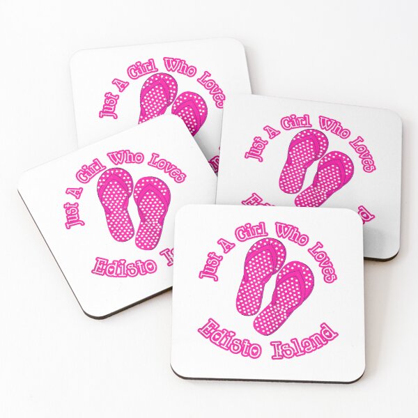Item preview, Just a Girl Who Loves Edisto Island Beach Pink Flip Flops designed and sold by JERRYZUMBRO9.