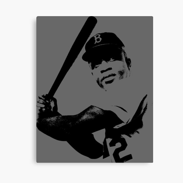 Jackie Robinson Poster, Canvas Frame, Baseball Poster, Kids Wall Decor, Man  Cave Gift, B&W, Sports Canvas Wall Art