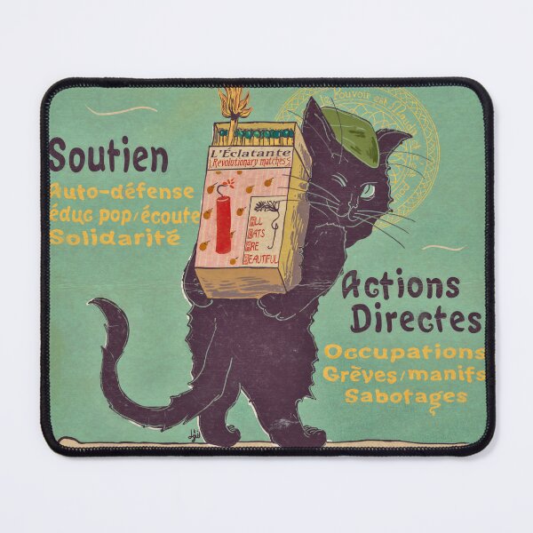 Item preview, Burn with love for revolution – Art Nouveau cat designed and sold by Loki Propagandart.