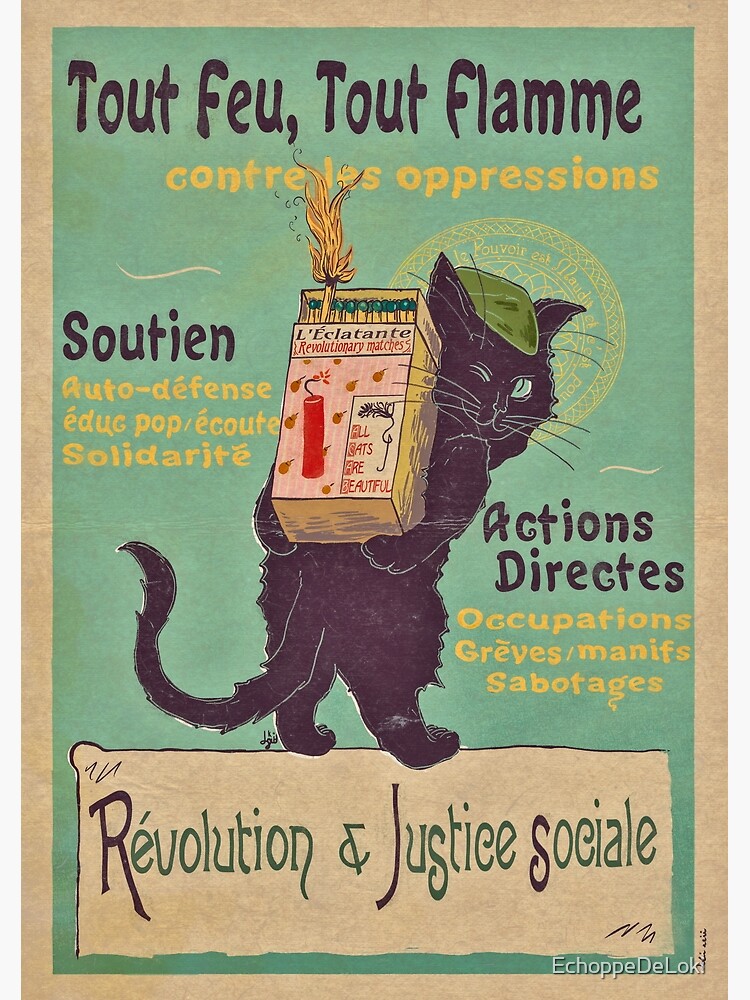 Burn with love for revolution – Art Nouveau cat by EchoppeDeLoki