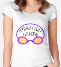 Hydration Nation Swimming Racing Goggles Women's Fitted Scoop T-Shirt