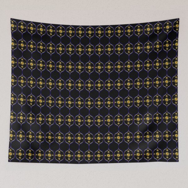 Item preview, Eastern Style Tile Pattern with Gold Stars designed and sold by BleuSky.