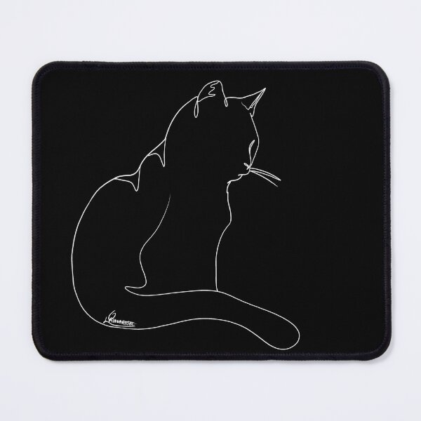 Item preview, Cat Sitting Lineart White designed and sold by OrianArtistic.