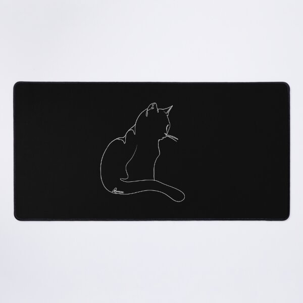Item preview, Cat Sitting Lineart White designed and sold by OrianArtistic.