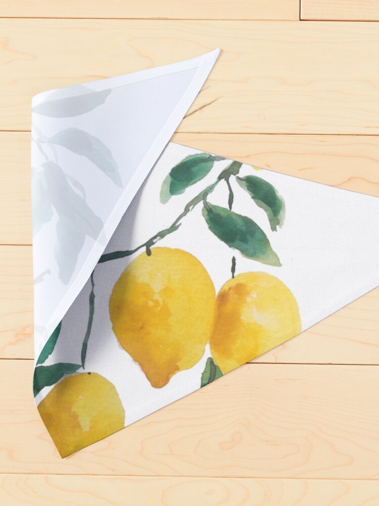 Alternate view of yellow lemon watercolor Pet Bandana