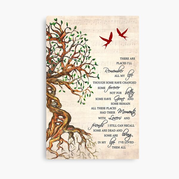 In My Life Lyrics Poster, The Beatles Song Lyrics Poster, Song Poster, Song Lyrics Print, Lyrics Wall Art, vintage music poster, music gifts Canvas Print