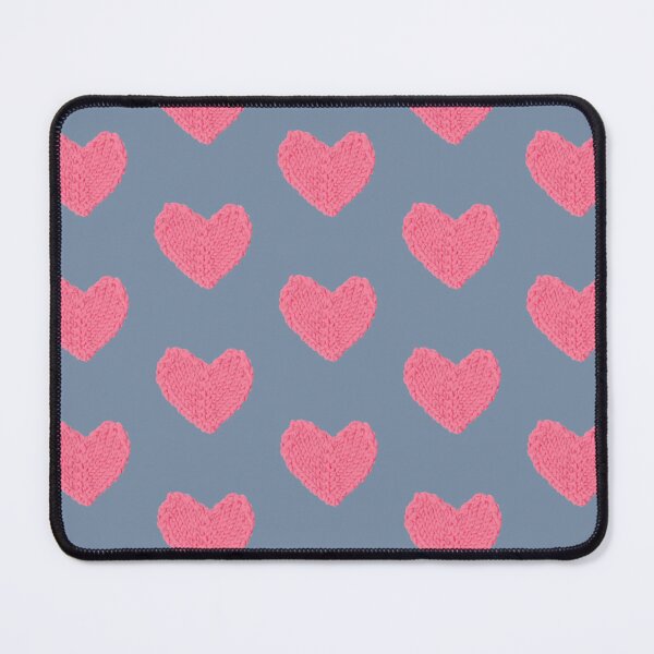 Item preview, Pink Knit Heart on Faded Blue Background designed and sold by KeksWorkroom.