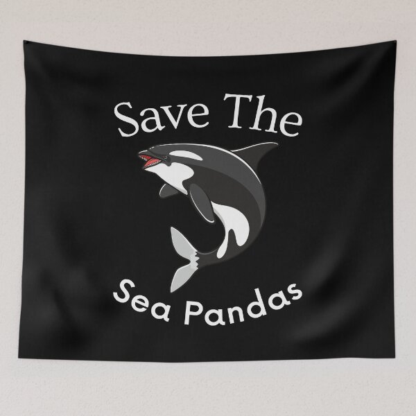 Item preview, Mens Save The Sea Pandas Funny Whale Orca Dolphin Ocean Life designed and sold by Mehdi Art.