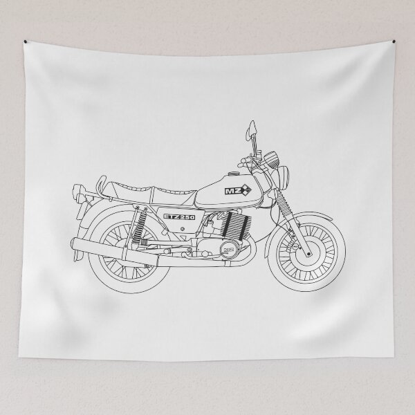 Item preview, MZ ETZ 250 motorbike two stroke black lines best t-shirt design designed and sold by EdimDesign.