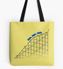 I'm On a Roller Coaster That Only Goes Up (Blue Cars) Tote Bag