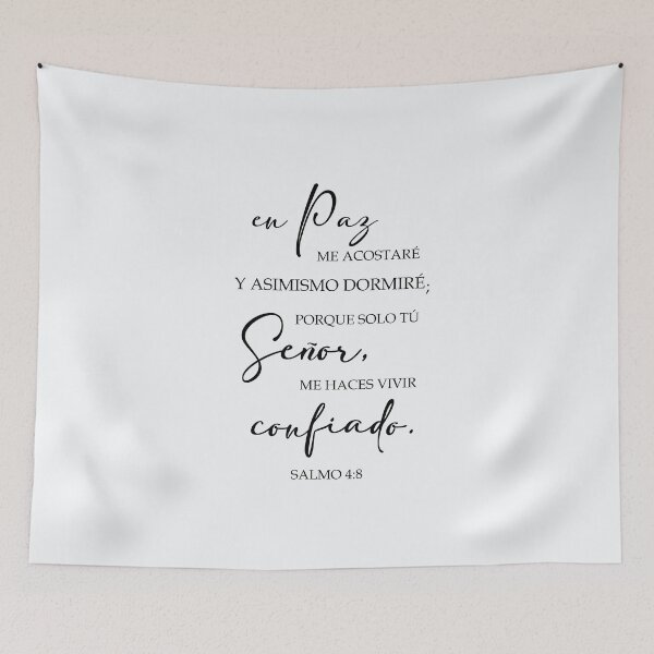 Item preview, Salmo 4:8, Spanish Blible Verse designed and sold by Aryam Quotes.