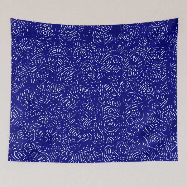 Item preview, Squiggly Pattern - Dark blue and white designed and sold by CGArtsy.