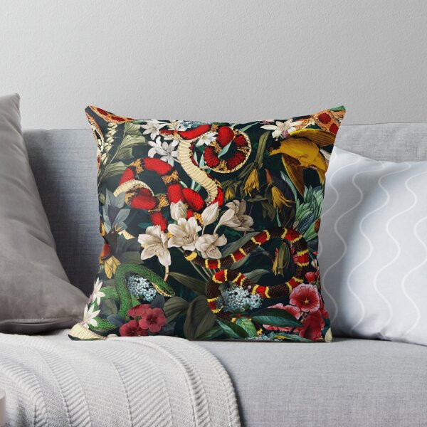 Birds and Snakes II Throw Pillow