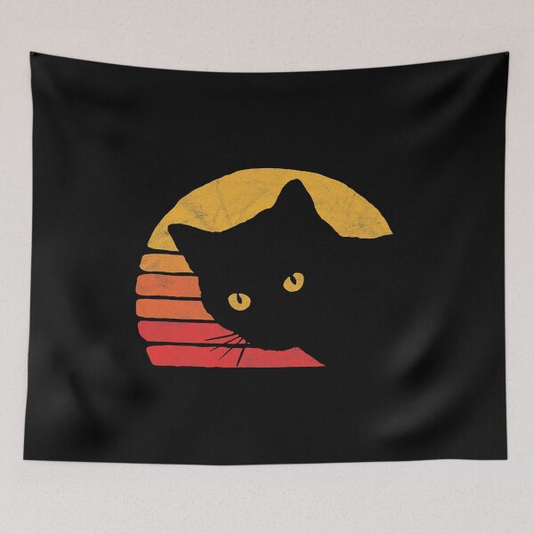 Item preview, Vintage Eighties Style Cat Retro Distressed Design designed and sold by HardiKel.