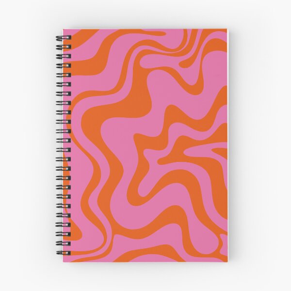 Item preview, Retro Liquid Swirl Abstract Pattern Hot Pink and Bright Red Orange designed and sold by kierkegaard.