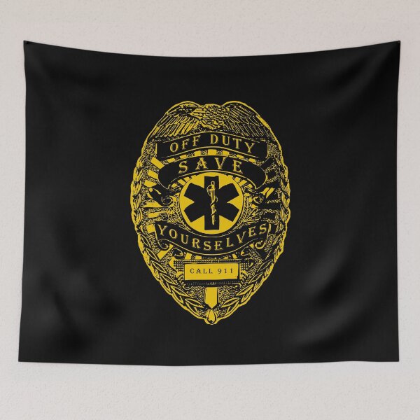 Item preview, Off Duty Save Yourselves YELLOW Funny EMT Nurse Paramedic designed and sold by BOBSMITHHHHH.