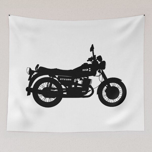 Item preview, MZ ETZ 250 motorbike two stroke black silhouette best t-shirt design designed and sold by EdimDesign.