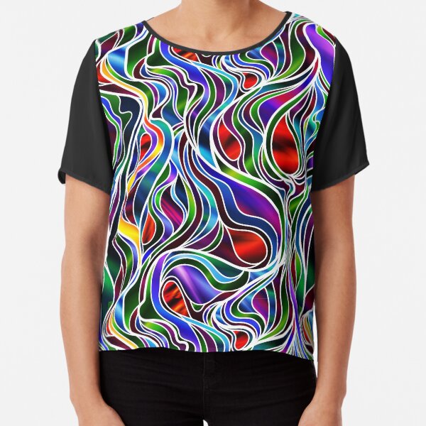 Psychedelic Seascape Abstract Chiffon Top