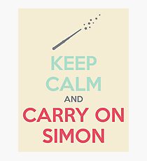 Keep Calm and Carry On Simon (Multi-Color Text) Photographic Print