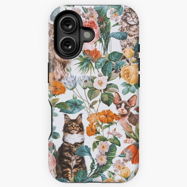 Item preview, Chat et motif floral III designed and sold by Burcu Korkmazyurek.