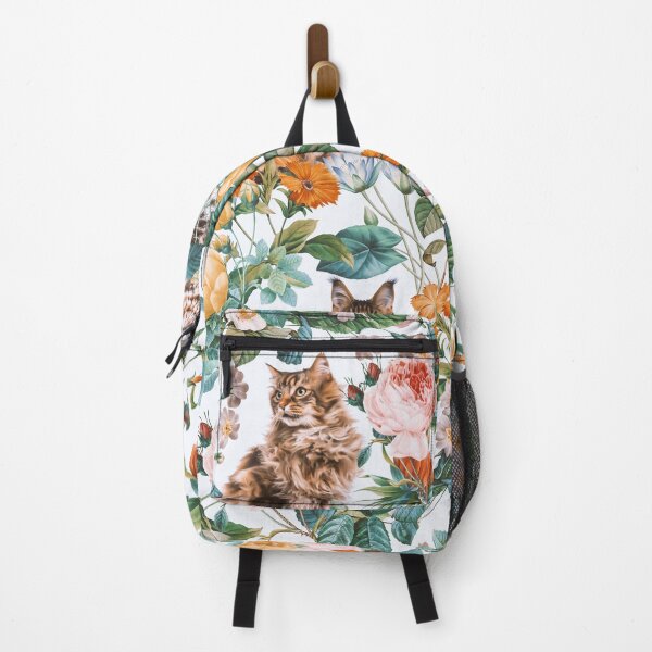 Item preview, Cat and Floral Pattern III designed and sold by Burcu Korkmazyurek.