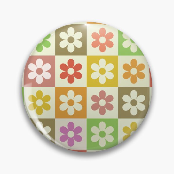 Item preview, Colorful Checkered Retro Flower pattern  designed and sold by Yasminepatterns .