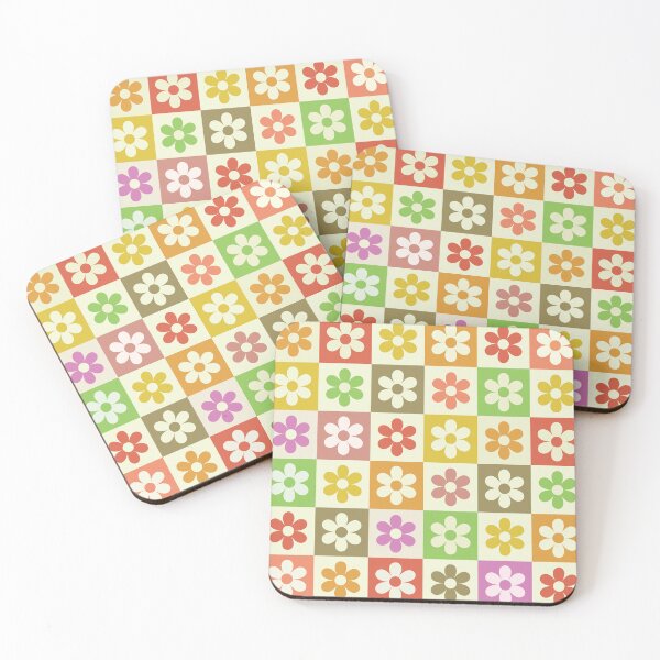 Item preview, Colorful Checkered Retro Flower pattern  designed and sold by Yasminepatterns .