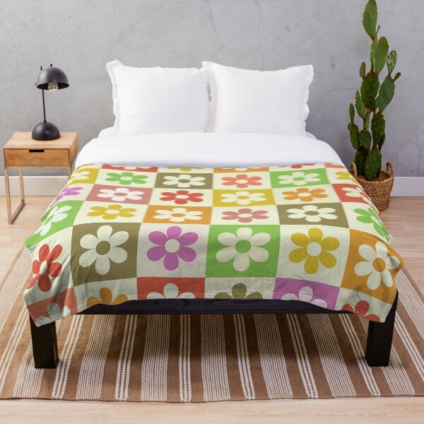 Item preview, Colorful Checkered Retro Flower pattern  designed and sold by Yasminepatterns .