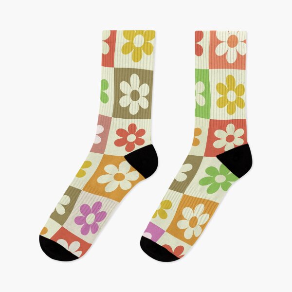 Item preview, Colorful Checkered Retro Flower pattern  designed and sold by Yasminepatterns .