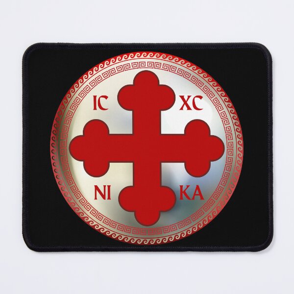 Item preview, Greek Orthodox Cross Red Metallic ICXC NIKA designed and sold by Yiorgos Designs.