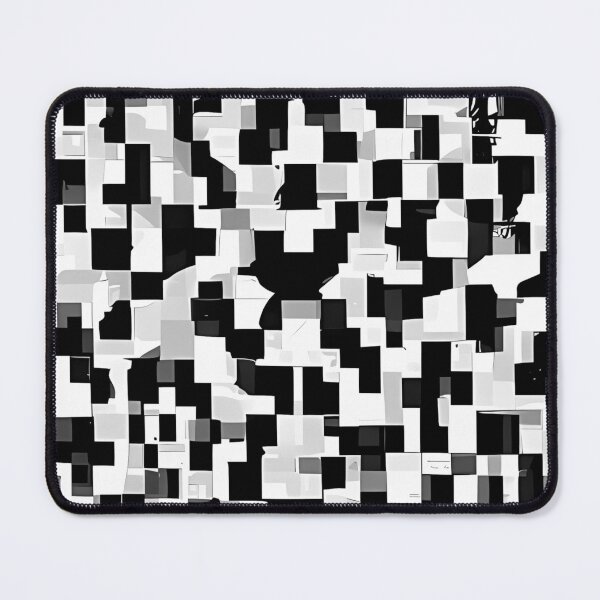 Item preview, Glitches - Abstract Geometric Pattern (Black and White designed and sold by CGArtsy.