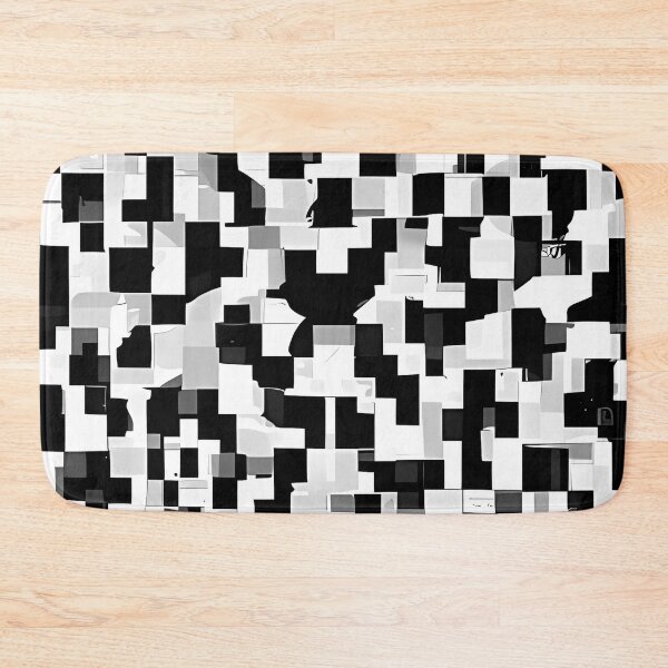 Item preview, Glitches - Abstract Geometric Pattern (Black and White designed and sold by CGArtsy.
