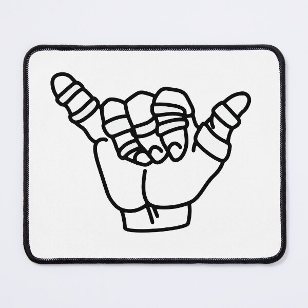 Item preview, Jiu Jitsu Shaka Hand, Hang Loose Transparent Blank and White designed and sold by Polishthestone.