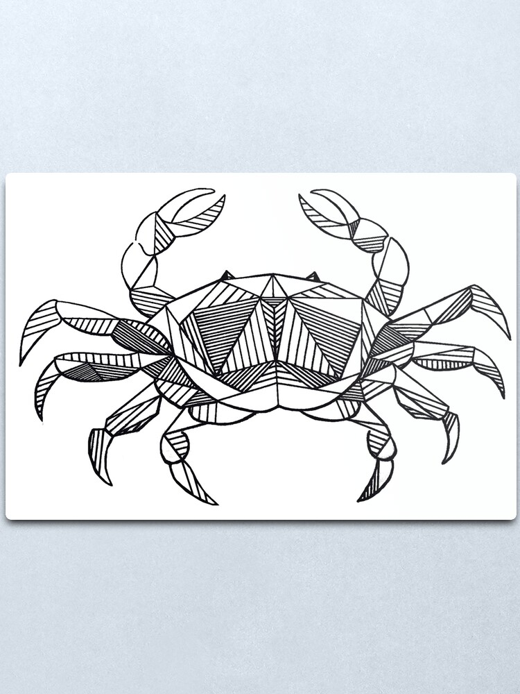 Geometric Cancer Crab Metal Print By Casandras Art Redbubble