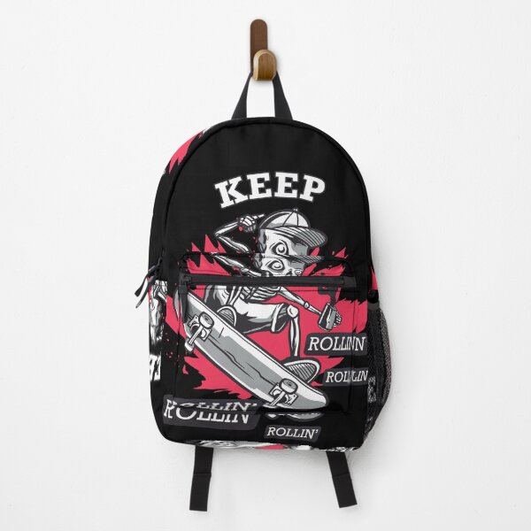 Item preview, Keep Rollin Funny Skeleton On A Skateboard Rolling Music Pun designed and sold by artado.