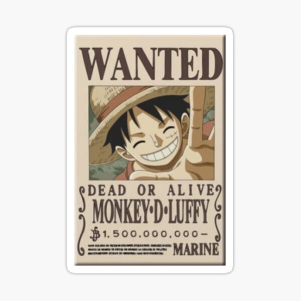 Luffy Wanted Stickers for Sale
