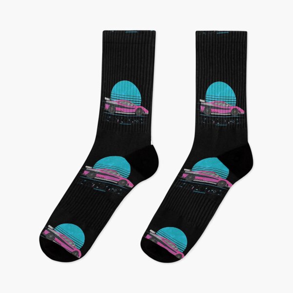 Item preview, Neon Sports Car Retrowave Blue Sunset designed and sold by artado.