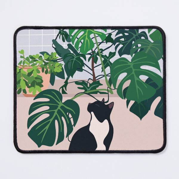 Item preview, Contented Cat with Plants designed and sold by zykydesigns.