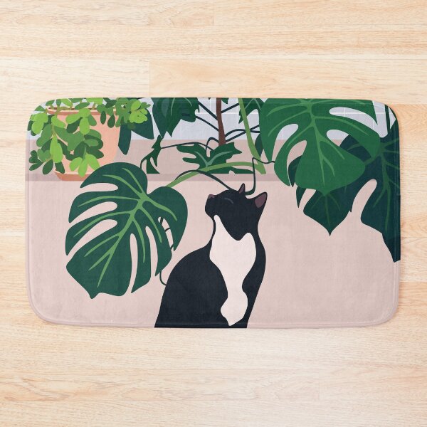 Item preview, Contented Cat with Plants designed and sold by zykydesigns.