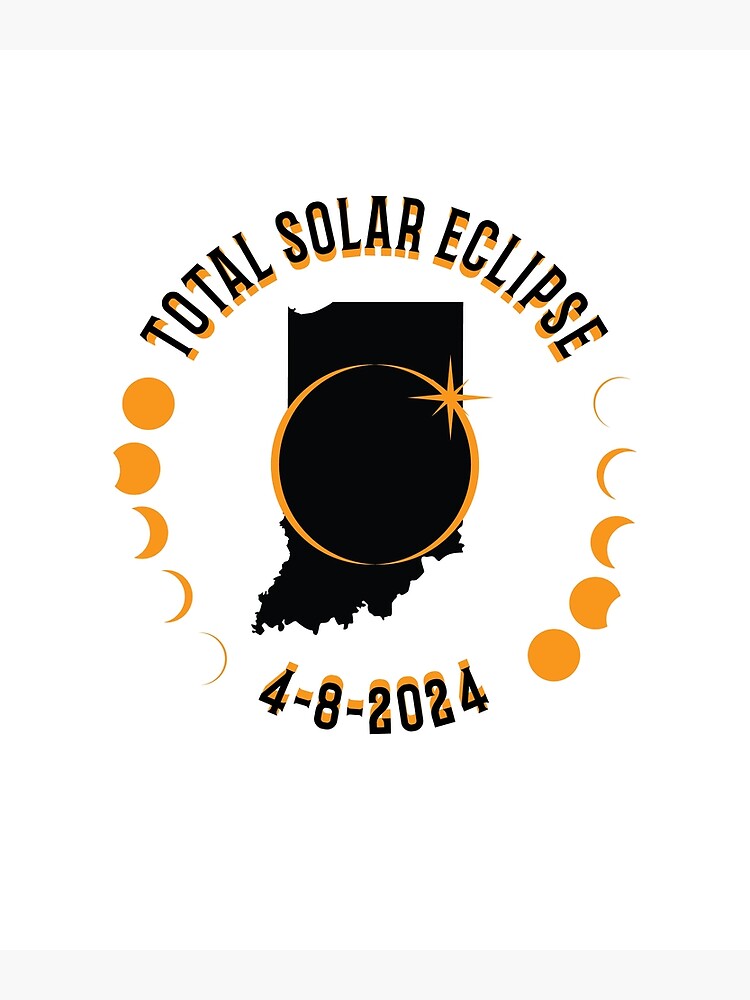 "Indiana Total Solar Eclipse Path 2024 Eclipse Souvenir " Poster for