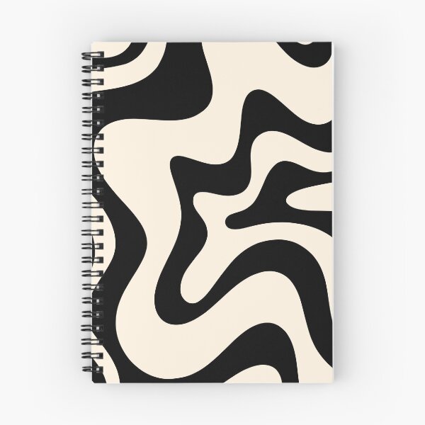 Item preview, Big Retro Liquid Swirl Abstract Pattern Black and Almond Cream designed and sold by kierkegaard.